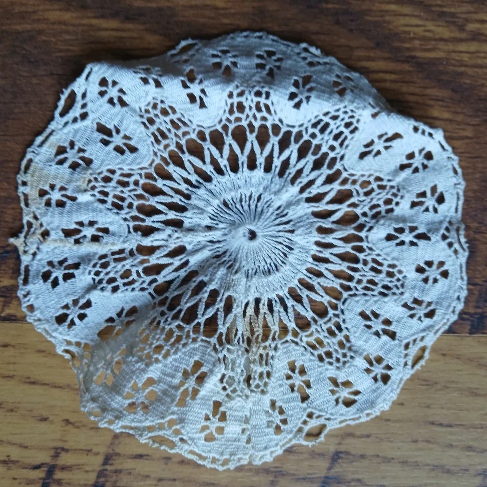 Lot 5 Vtg Crochet Lace Doilies Handmade Mixed Ivory/White Ephemera Crafts READ